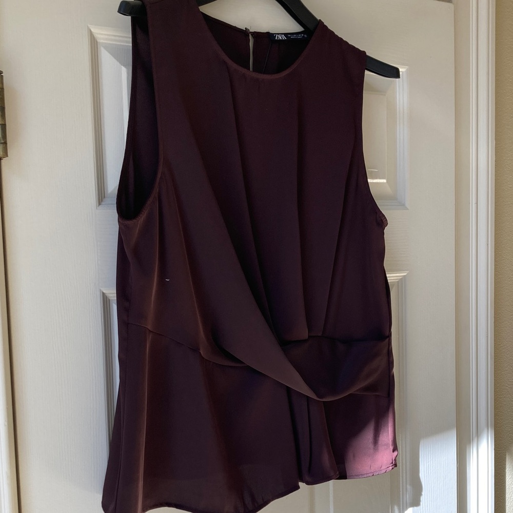 Zara New with tags Sleeveless Burgundy Blouse